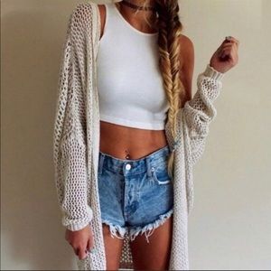 Brandy Melville Moselle knitted cardigan w/ hood